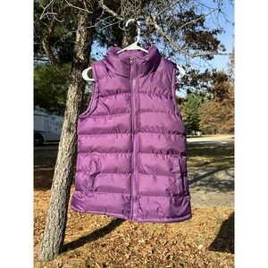 PUFFER VEST Size Small PURPLE Insulated Zip Front Pockets Gorpcore Hike Outdoor